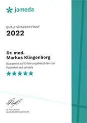 Jameda Zertifikat - Dr. med. Markus Klingenberg